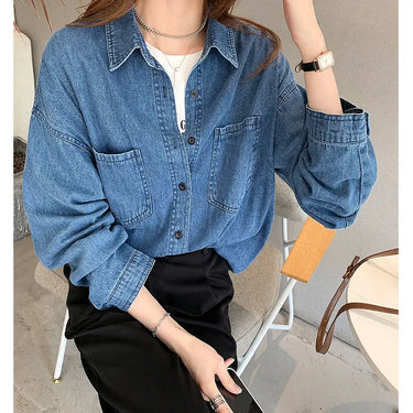 Chemise Oversize Femme Denim