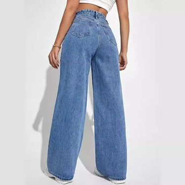 Jean Baggy Bleu Foncé Femme