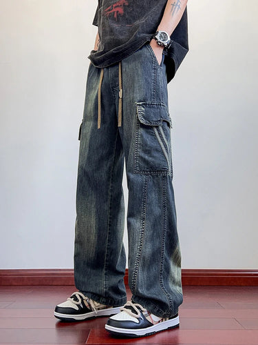 Jean Baggy Cargo Bleu