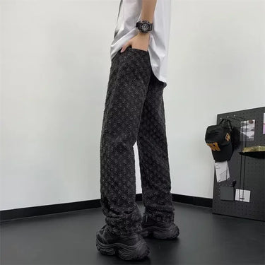 Jean Large Effiloché Homme