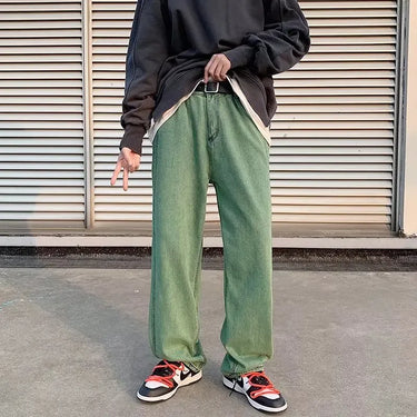 Jean Large Homme Vert