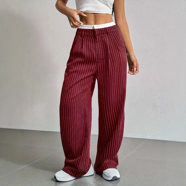 Pantalon Large Bordeaux Femme