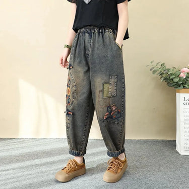 Pantalon Large Brodé Femme