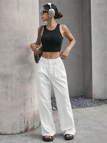 Pantalon Large Femme Blanc