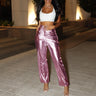 Pantalon Large Femme Brillant
