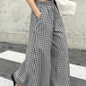 Pantalon Large Femme Carreaux