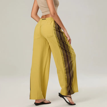 Pantalon Large Femme Jaune