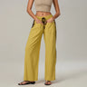 Pantalon Large Femme Jaune