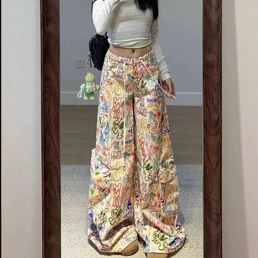 Pantalon Large Femme Multicolore