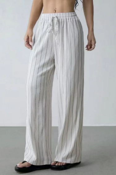Pantalon Large Femme Rayé