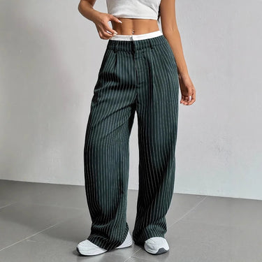 Pantalon Large Femme Vert
