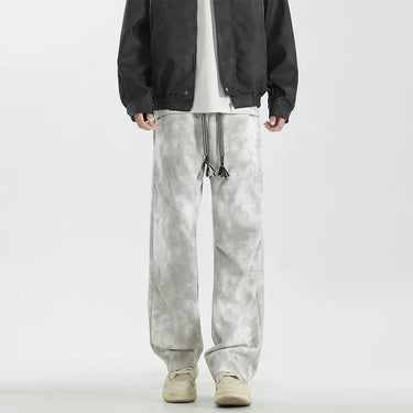 Pantalon Large Homme Gris Clair