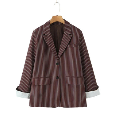 Blazer Oversize Marron Rayé