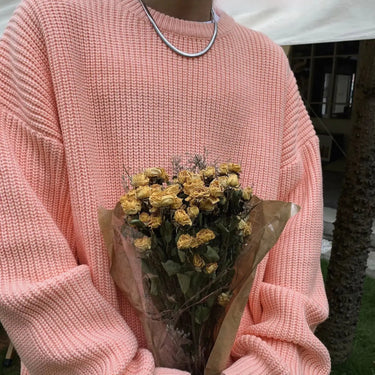 Pull Oversize Homme Rose