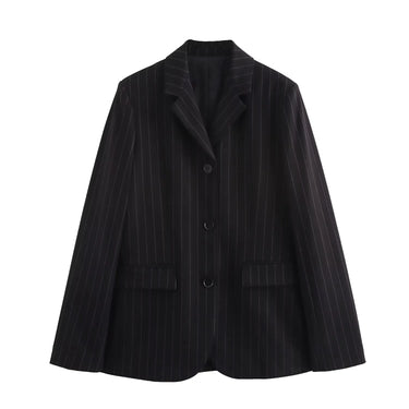 Blazer Oversize Noir Rayé