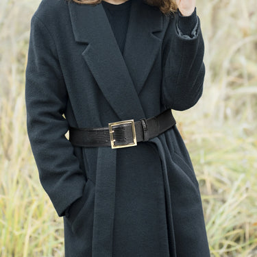 Ceinture Large Femme Cuir Noir