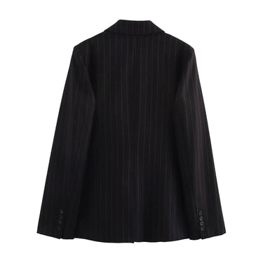 Blazer Oversize Noir Rayé