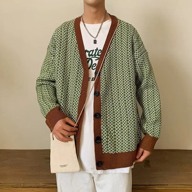 Cardigan Homme Vert Olive
