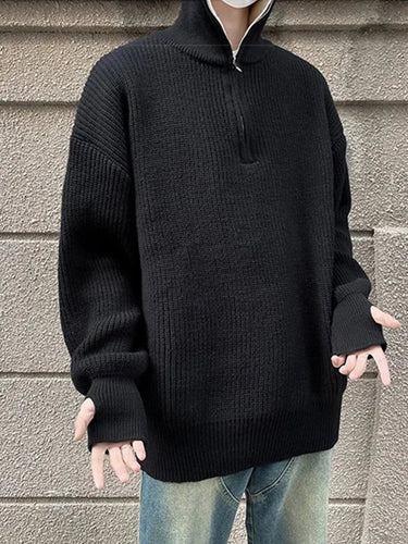Pull Col Zippé Oversize Homme