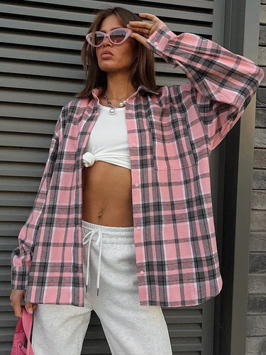 Chemise Oversize Femme Rose