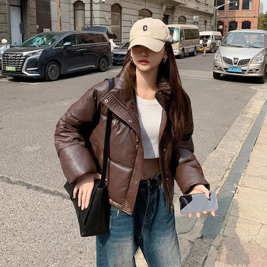 Doudoune Oversize Femme Marron