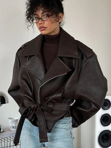 Grosse Veste En Cuir Oversize