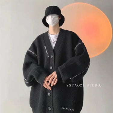 Cardigan Oversize Homme Noir