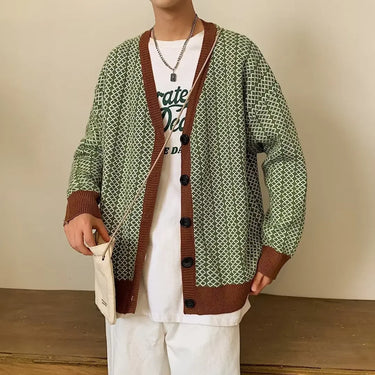 Cardigan Homme Vert Olive