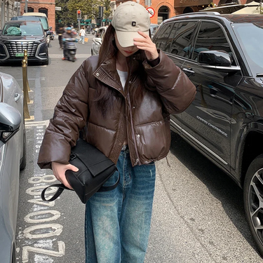 Doudoune Oversize Femme Marron