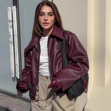 Manteau Oversize Femme Bordeaux