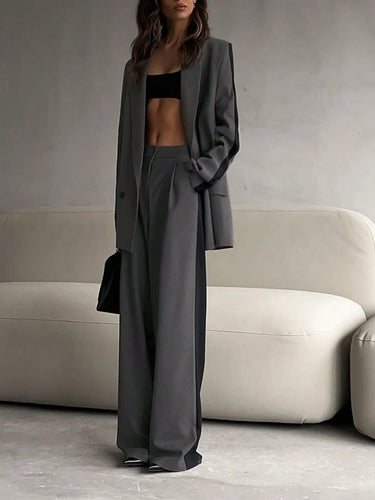 Ensemble Blazer Oversize Gris