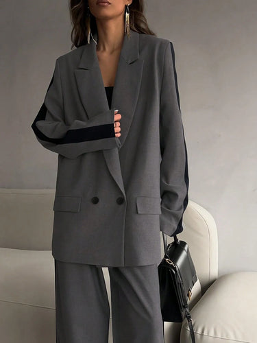 Ensemble Blazer Oversize Gris