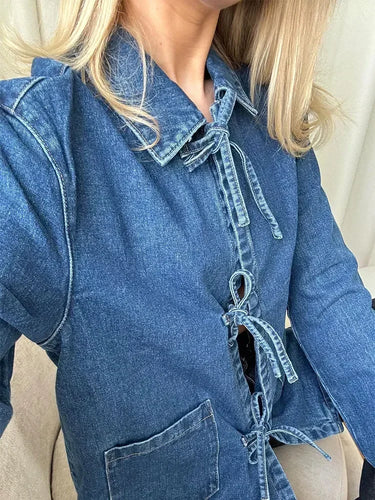 Veste En Jean Foncé Oversize Femme