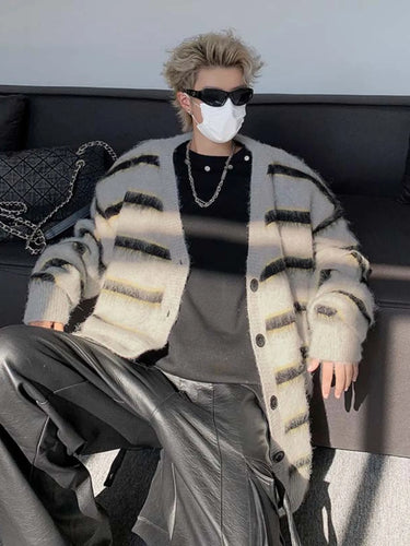 Cardigan Homme Rayures