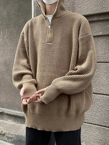 Pull Col Zippé Oversize Homme