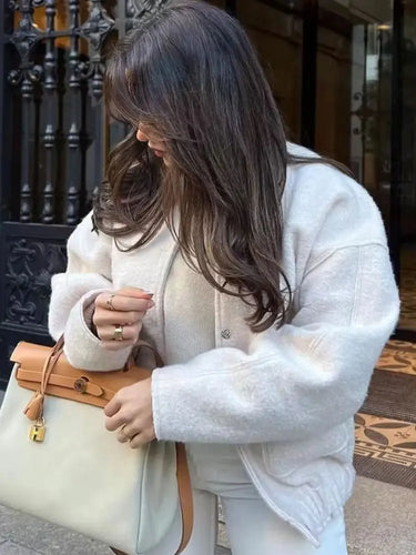 Manteau Oversize Femme Blanc