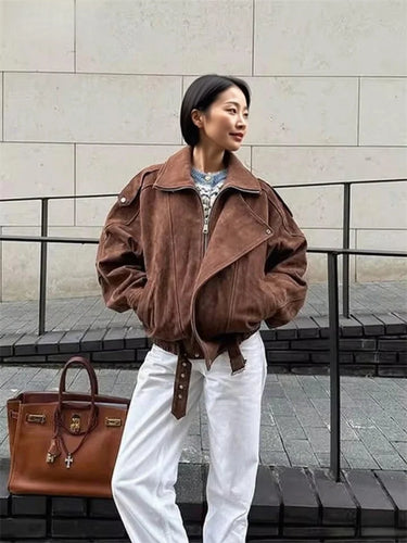 Veste Oversize Femme Daim