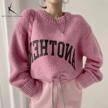Pull Oversize Femme Avec Ecriture