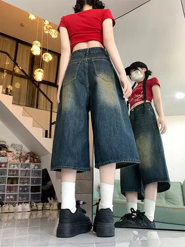 Short Large Denim Femme