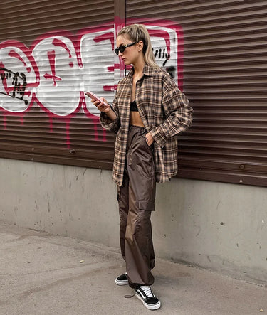 Chemise Oversize Femme Camel