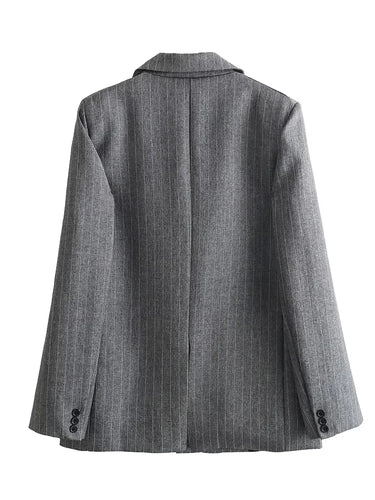 Blazer Oversize Gris Rayé