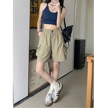 Short Large Kaki Femme