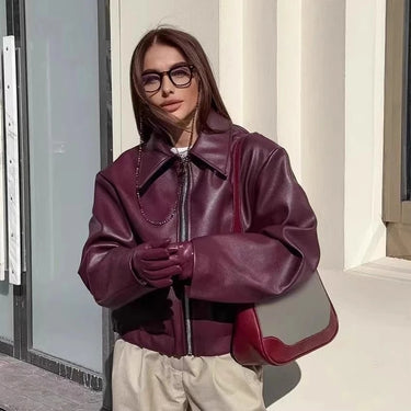 Manteau Oversize Femme Bordeaux