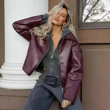 Manteau Oversize Femme Bordeaux