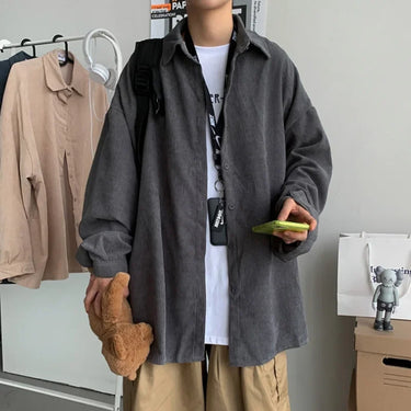 Chemise Oversize Homme Gris