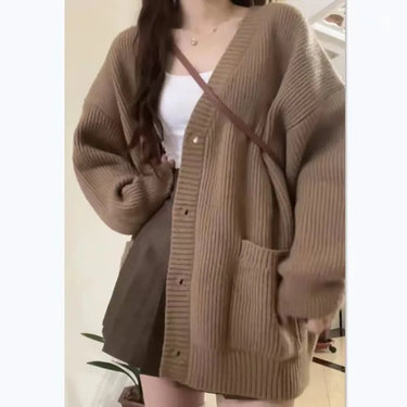 Cardigan Oversize Femme Marron