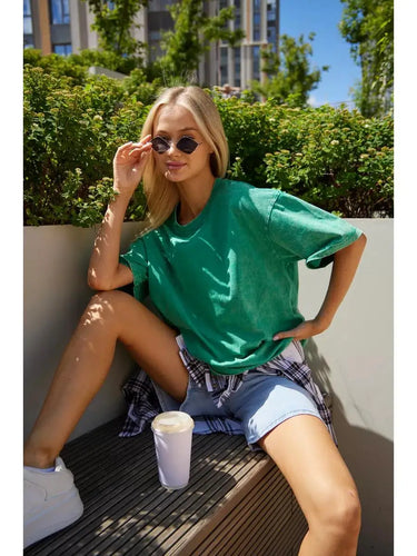 T-Shirt Oversize Vert Foncé