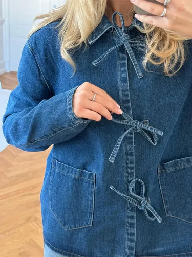 Veste En Jean Foncé Oversize Femme