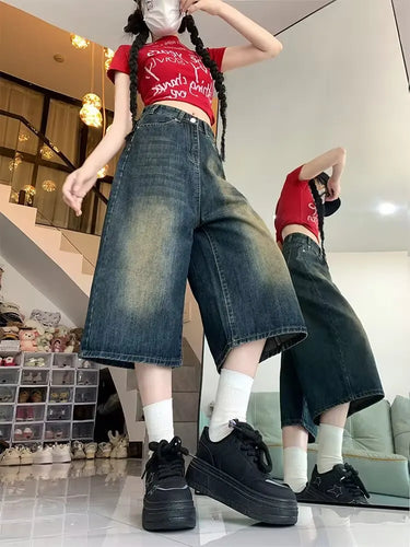 Short Large Denim Femme