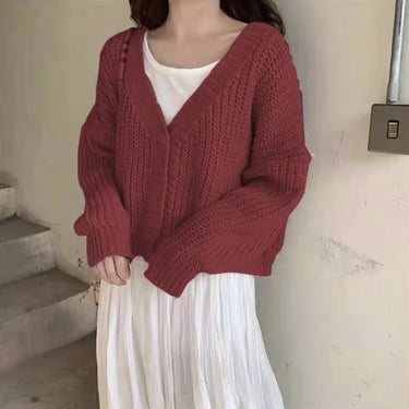 Cardigan Oversize Rouge Femme